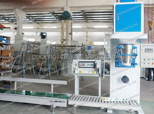 Linea di imballaggio di cibo per cani per sacchetti di tessuto in PP da 3 a 20 kg azionata da sistemi pneumatici elettrici